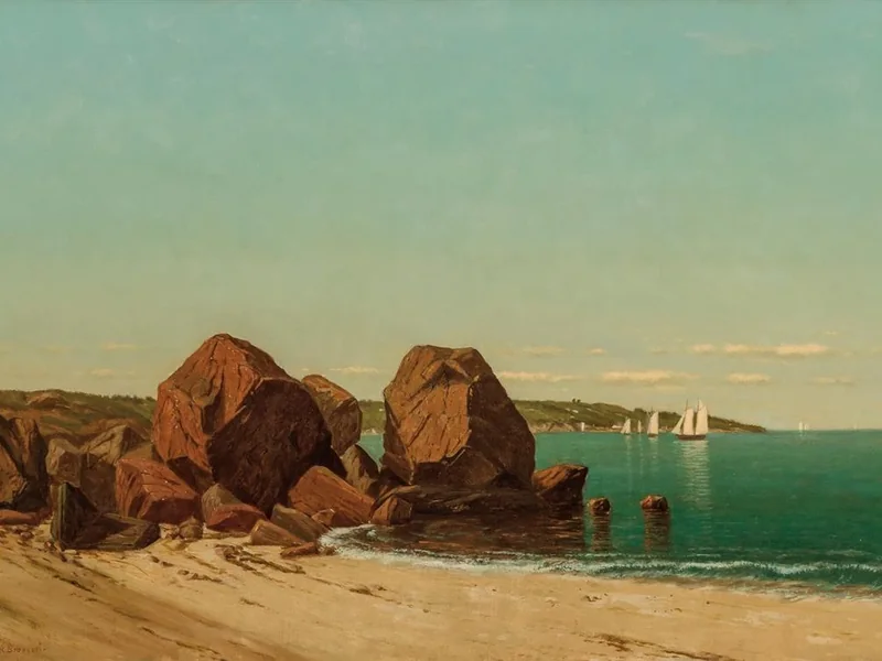 1832-James Renwick Brevoort - Half Moon Cove at Gloucester Bay by James Renwick Brevoort